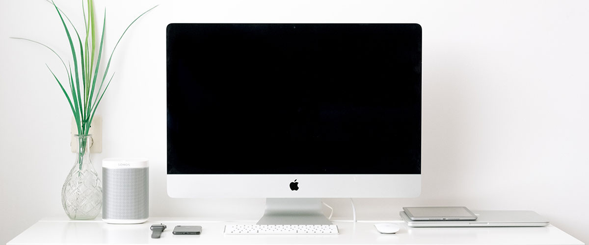 desktop with Apple hardware